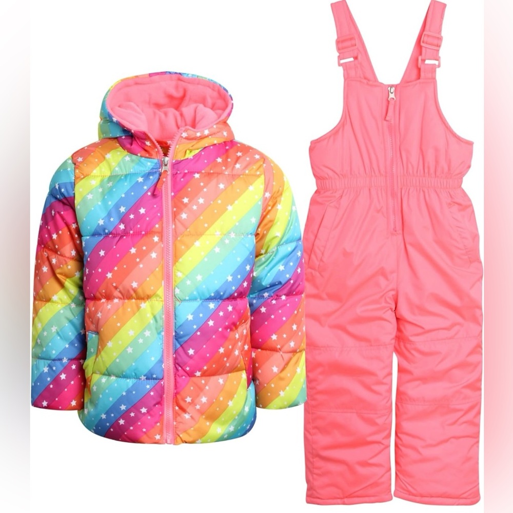 Girls' Snowsuit - 2 Piece Insulated Ski Jacket and Snow Bib 3T